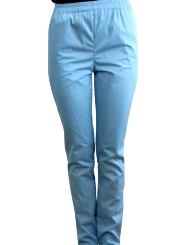 Pantaloni medicali unisex bleu cu elastic si doua buzunare laterale