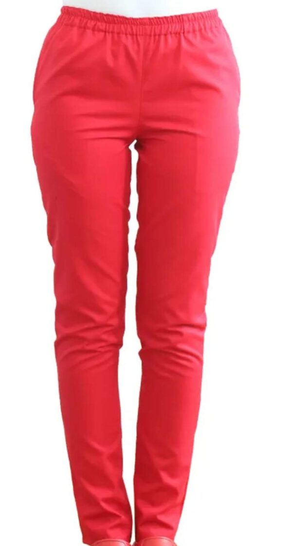 Pantaloni unisex rosu cu elastic si doua buzunare laterale