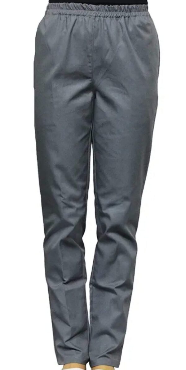 Pantaloni medicali unisex gri cu elastic si doua buzunare laterale