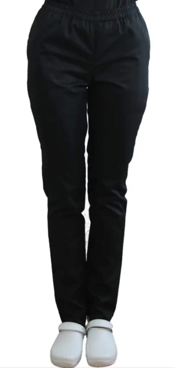 Pantaloni medicali unisex negri cu elastic si doua buzunare laterale