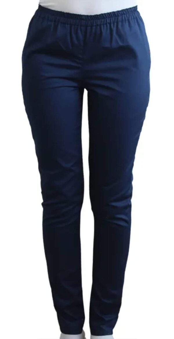 Pantaloni medicali unisex bleumarin cu elastic si doua buzunare laterale
